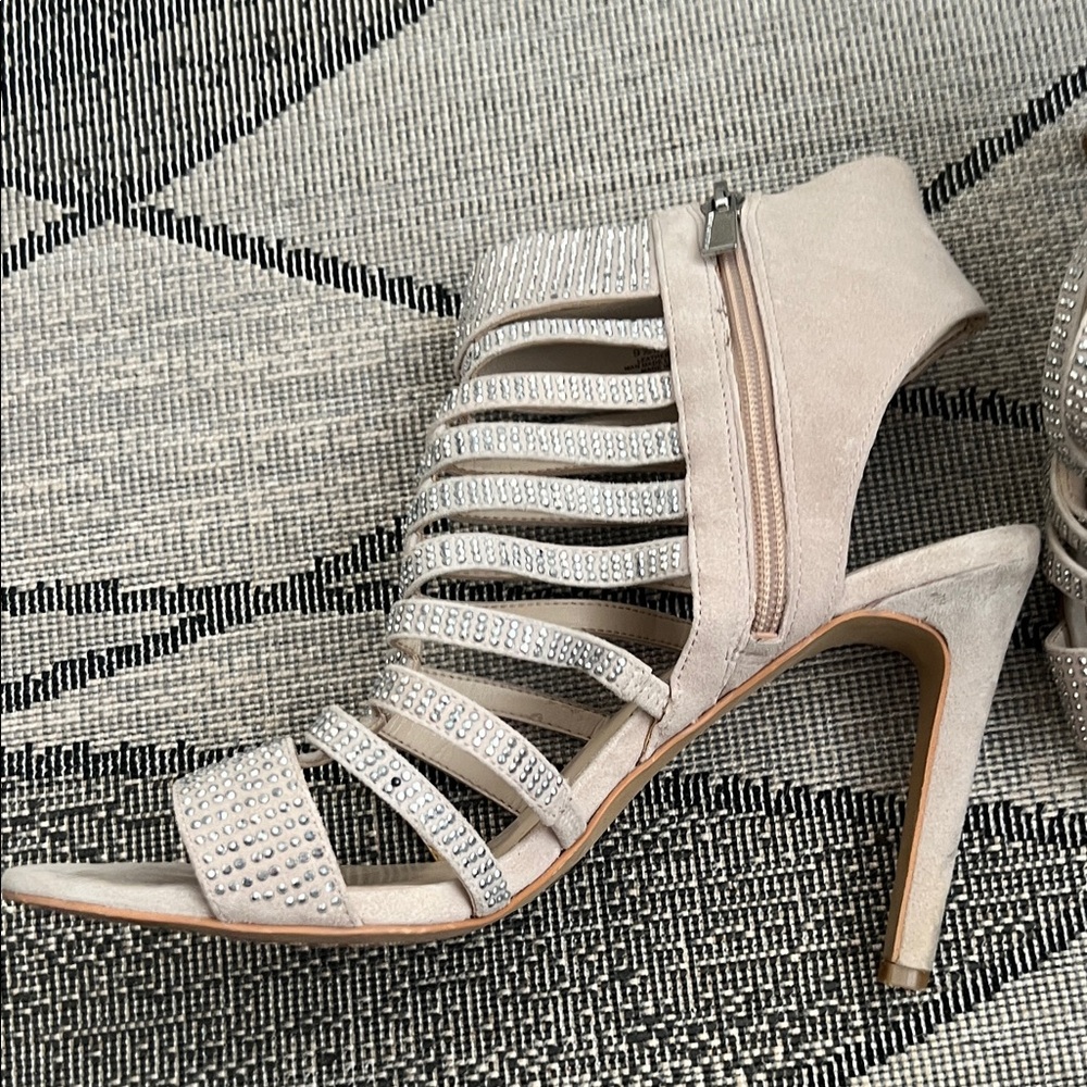 Vince Camuto Glittering Silver Gladiator Sandals - Picture 2 of 7